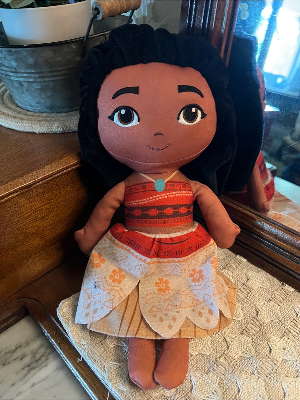 DISNEY Classic Plush Princess Doll Moana Embroidered Face Approximately 14 in.